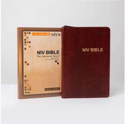 영문 NIV BIBLE( 대 단본 지퍼) 다크브라운